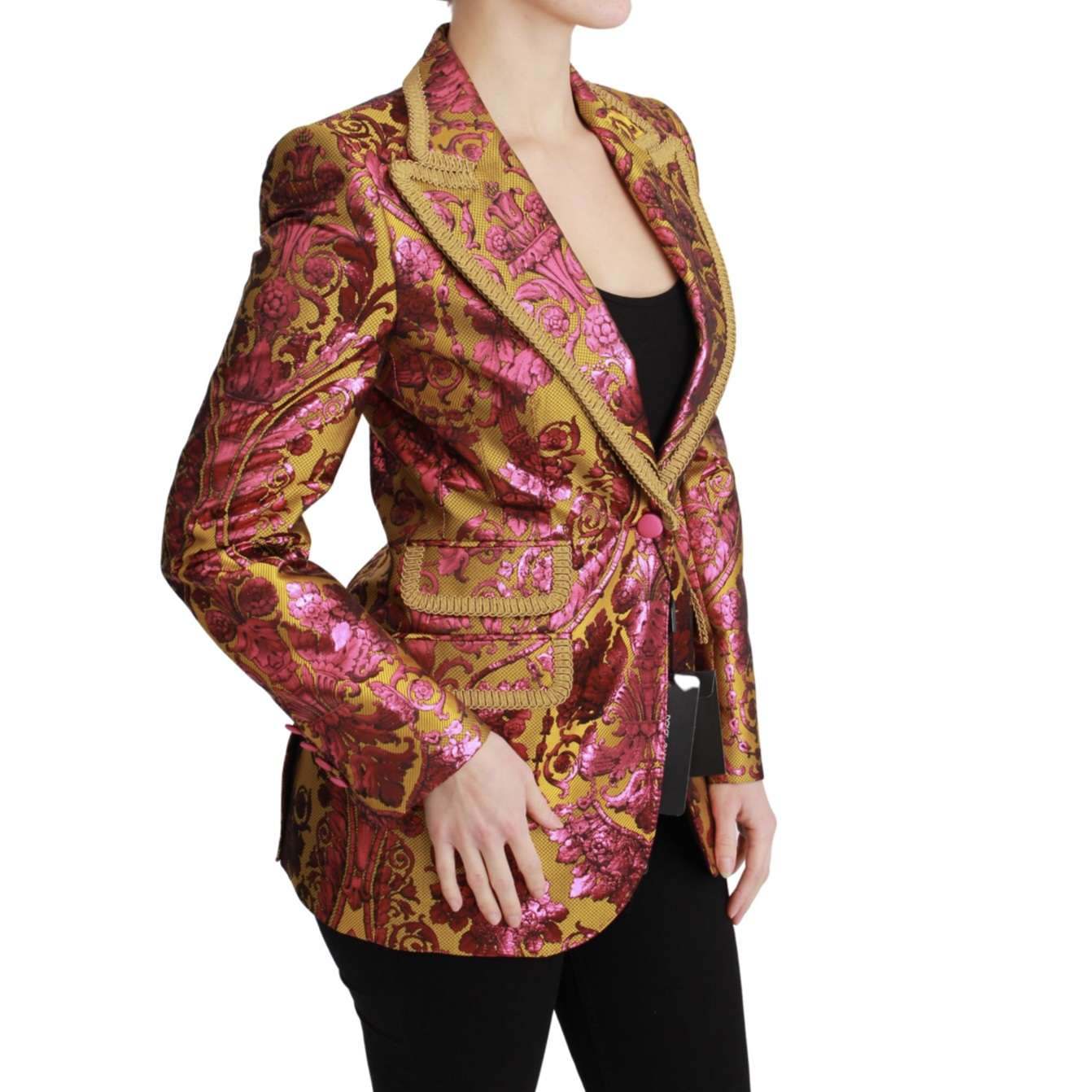 Pink & Gold Jacquard Blazer – MyDressEdit.com