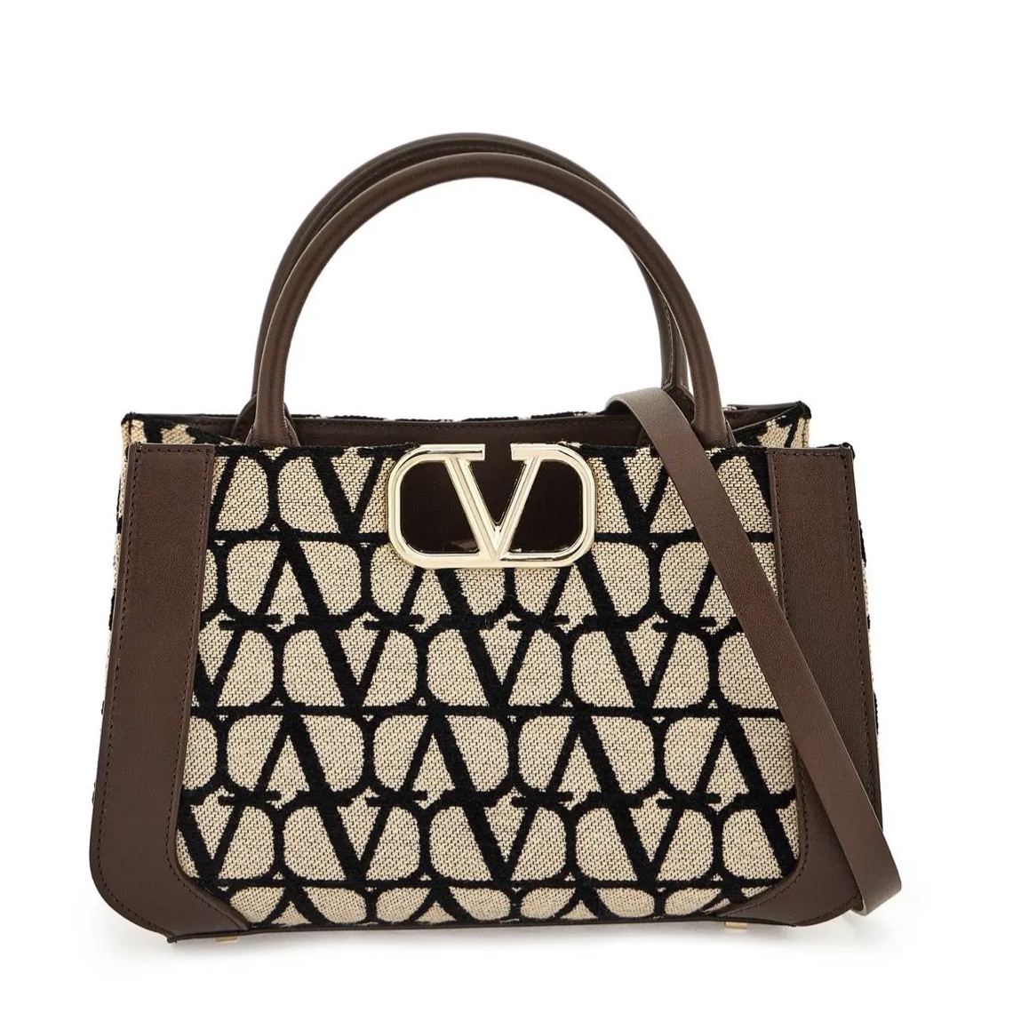 V Logo Signature Toile Iconographe Small Tote Bag in Pink