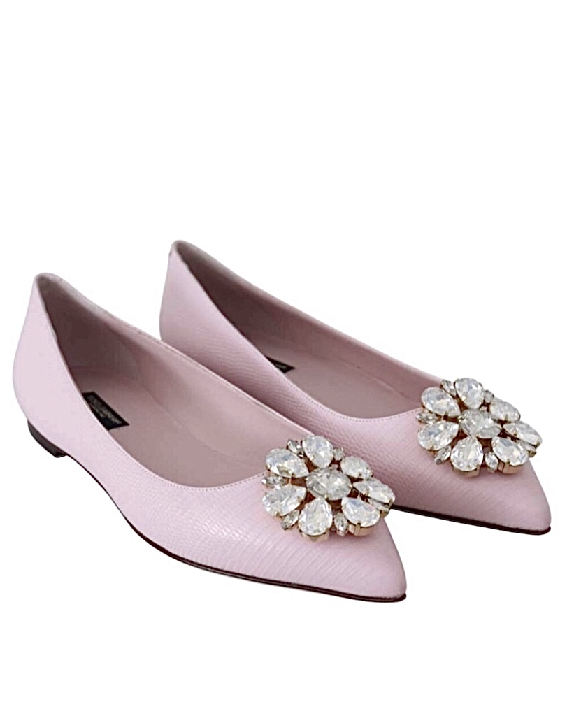 Dolce&Gabbana Pink Crystal Flats - $1020$469