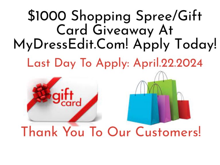 $1000 Giveaway (Shopping Spree) At MyDressEdit.Com (Ends