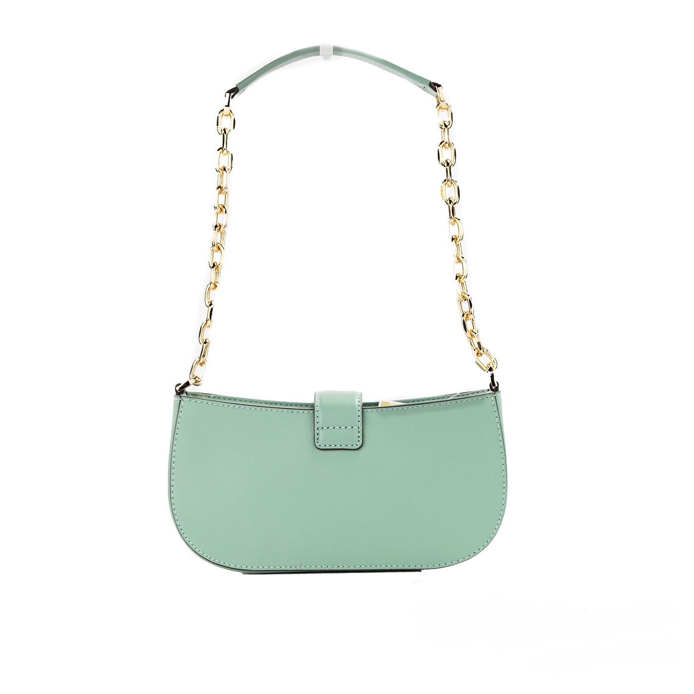 Small Carmen Sea Green Leather Pouchette - MyDressEdit.com